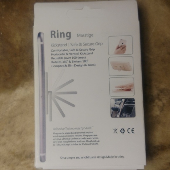 🆕 Black Cell Phone Ring Holder Grip 360° - Picture 4 of 4